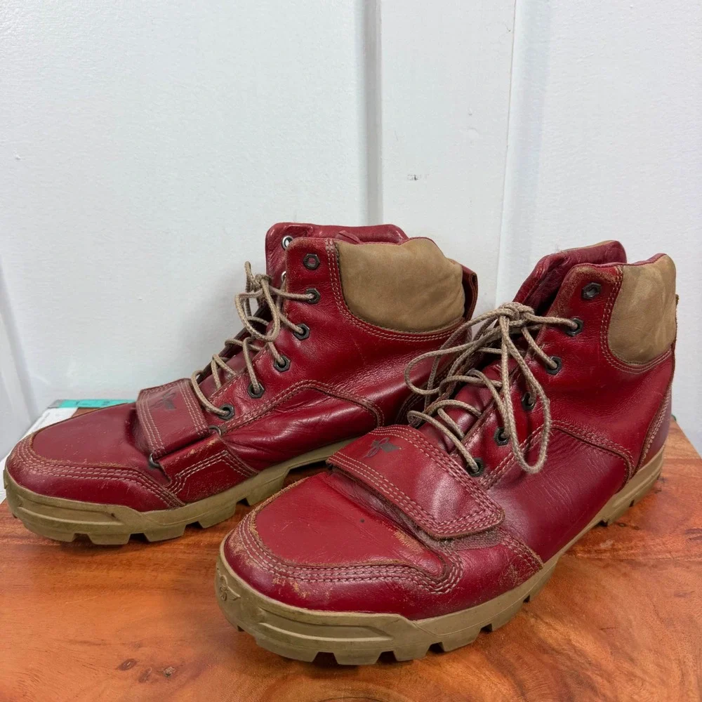 Creative Recreation Mens Red Leather High Top Boots BCR4M30 BS13 Size 12 READ